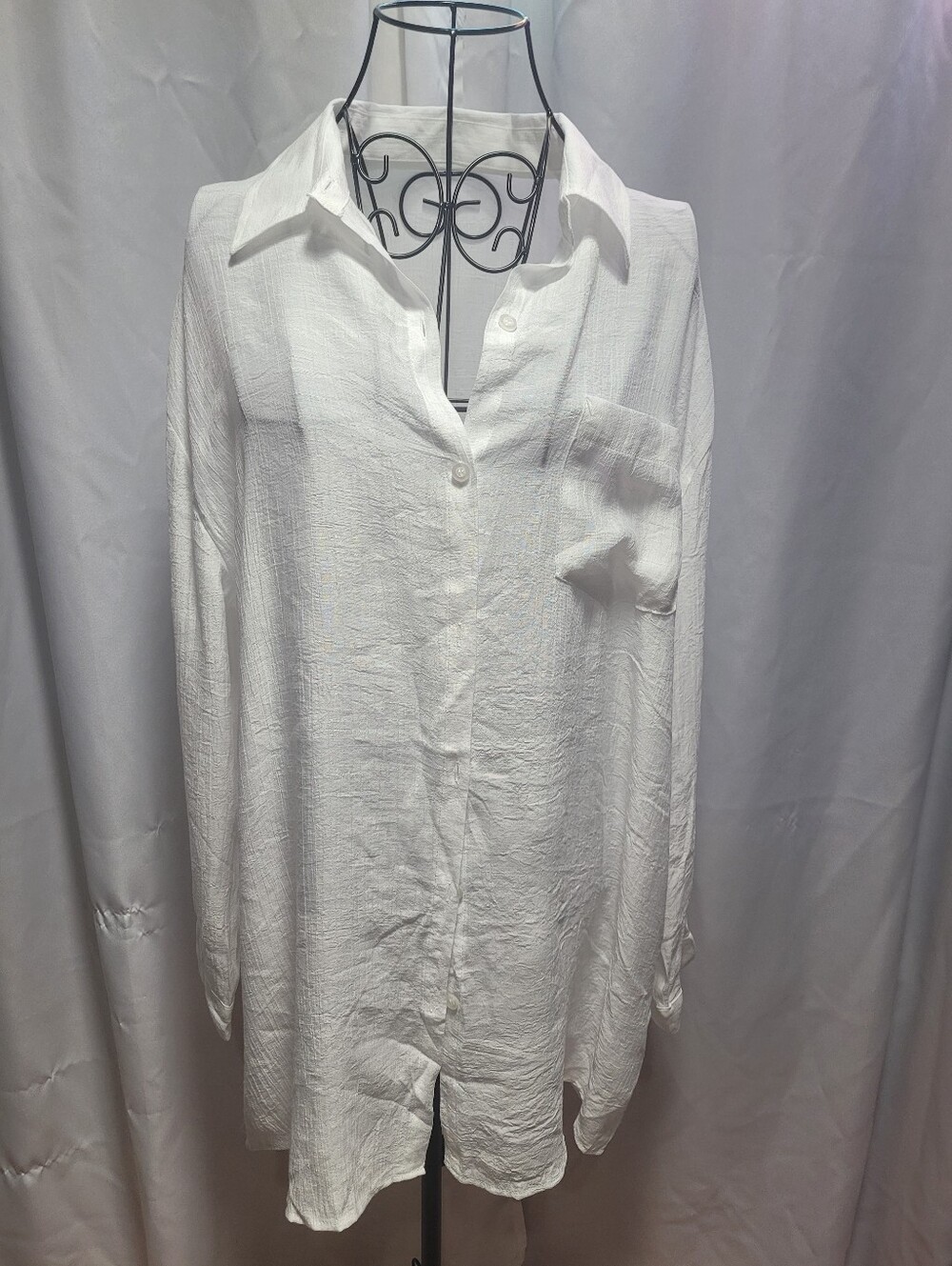 Amazon Women's White Button-Down Oversized Shirt